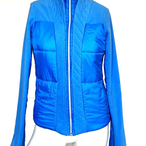 LULULEMON ST MORITZ TURQUOISE BLUE QUILTED FLEECE JACKET SIZE: 6 - Picture 1 of 14